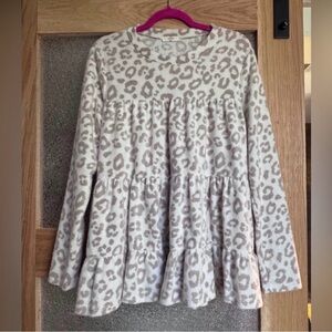 Entro Cream and Tan Animal Print Top